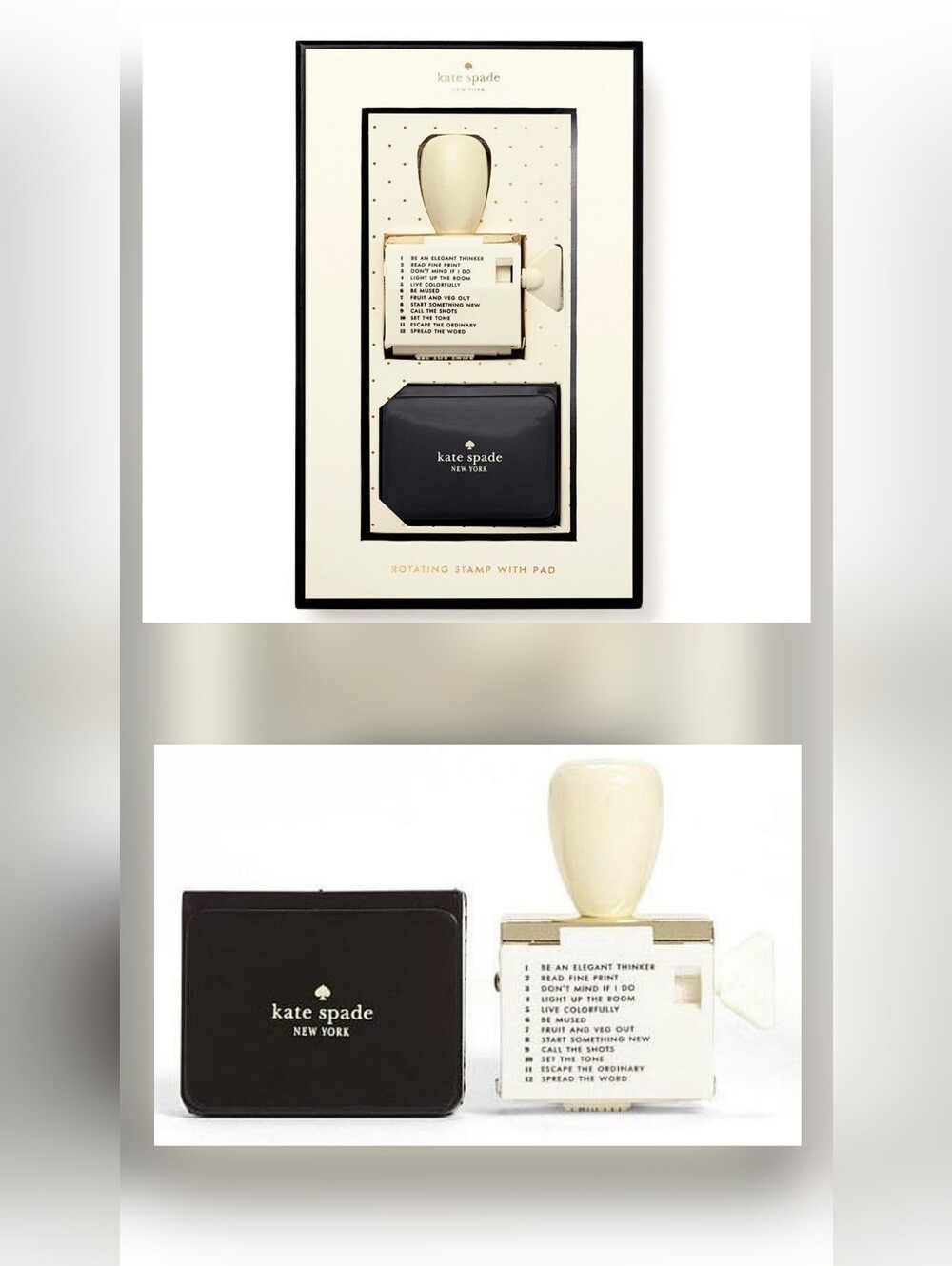 Kate Spade Rotating Stamp/Ink Set. NIB